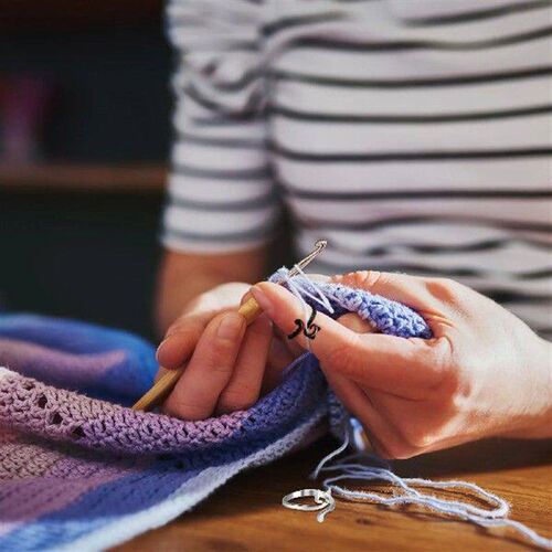 2 Pcs Braided Crochet Ring Rings For Crocheting Tension