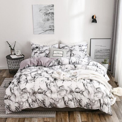 Bedding Marble Pattern Vegan Printed Quilt ver Sheet Three A