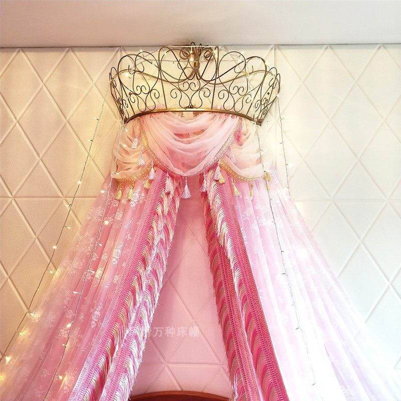 风情万种床幔公主可爱欧式宫廷床头纱帘儿童房装饰背景纱蕾丝粉嫩,床上用品,床幔,淘宝优惠券,粉丝福利购,淘宝优惠卷