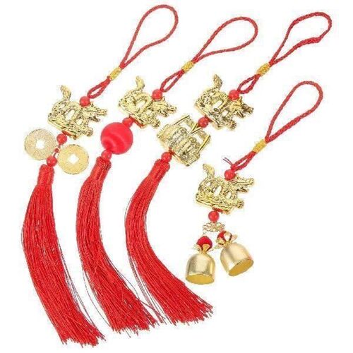 4 Pcs Dragon Statue Pendant Chinese New Year Decor Bonsai