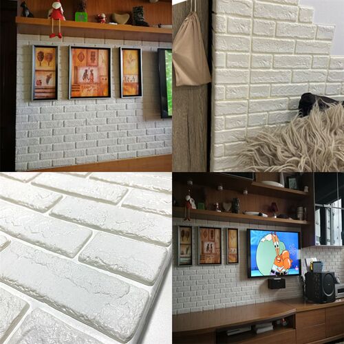 Foam 3D Wall Stickers Self Adhesive Wallpaper Panels Home De