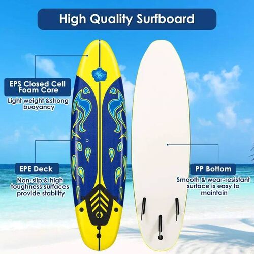 Giantex Surfboard, 6 Ft Stand Up Surfing Board with 3 Detach