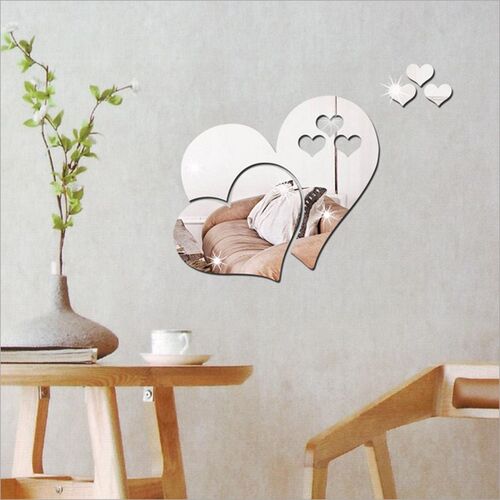 Stickers Adeeing 3D Mirror Surface Wall Sticker LOVE Heart