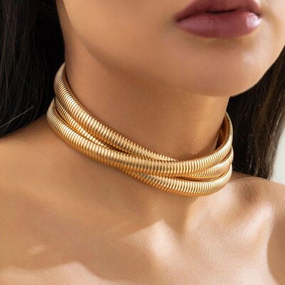 Ingemark Exaggerated Chunky Heavy Metal Twisted Torques Chok