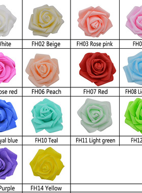 6cm Wedding Roses Foam Artificial Rose Flowers Head Wreath D