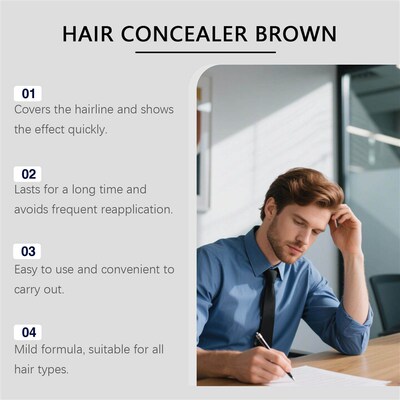 HOEGOA Brown Hair Concealer - Natural Color Coverage, Instan