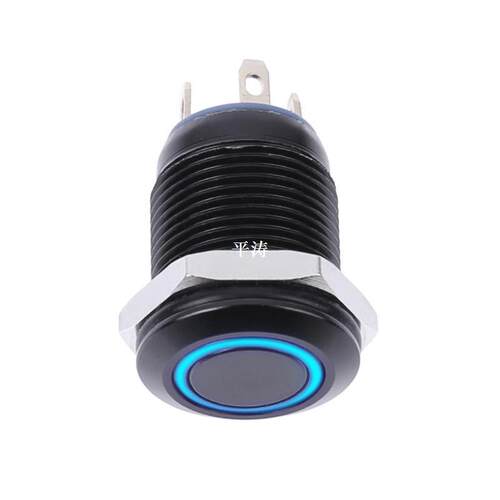 12mm Waterproof Flat Head Top Metal Momentary Push Button ON
