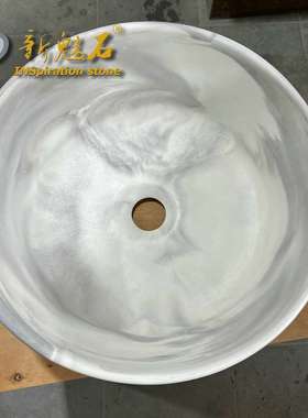 日系简约风圆形gfrc水泥台上盆单盆创意水墨风洗手池艺术盆