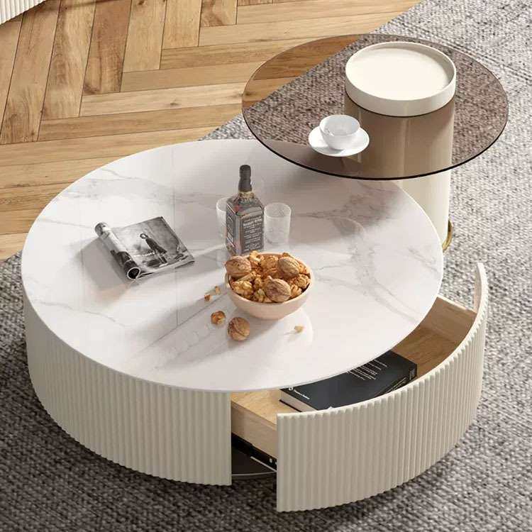 现代轻奢岩板茶几电视柜客厅网红创意大小圆组合设计师茶几奶油风,3C数码配件,其它配件,淘宝优惠券,粉丝福利购,淘宝优惠卷