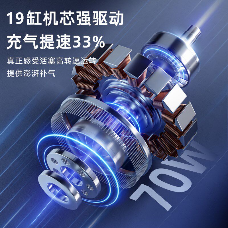 Ximi充气泵便携式无线打气泵电动汽车轮胎打气筒带测胎压车