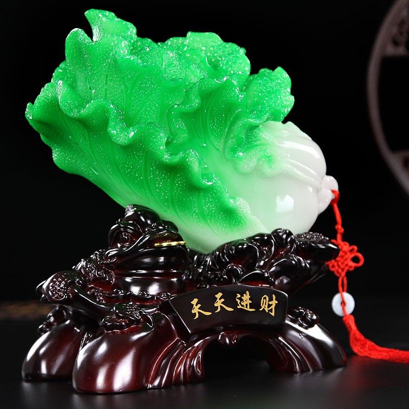 玉白菜摆件家居电视柜酒柜装饰工艺品摆设招财办公室客厅开业礼品