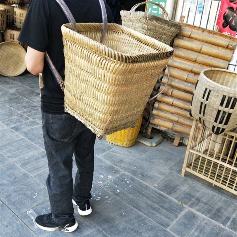 贵州纯手工竹编背篓 背篼茶筐磨菇筐背筐 菜筐 背罗