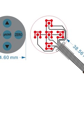 果欧漆膜仪面板 测漆仪操作按键薄膜开关 PVC面贴 5键FPC柔性线路