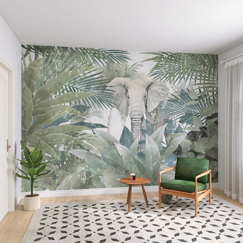 墙纸定制南洋风热带丛林电视背景墙壁纸客厅壁布装饰卧室墙布壁画,家装主材,定制壁画,淘宝优惠券,粉丝福利购,淘宝优惠卷