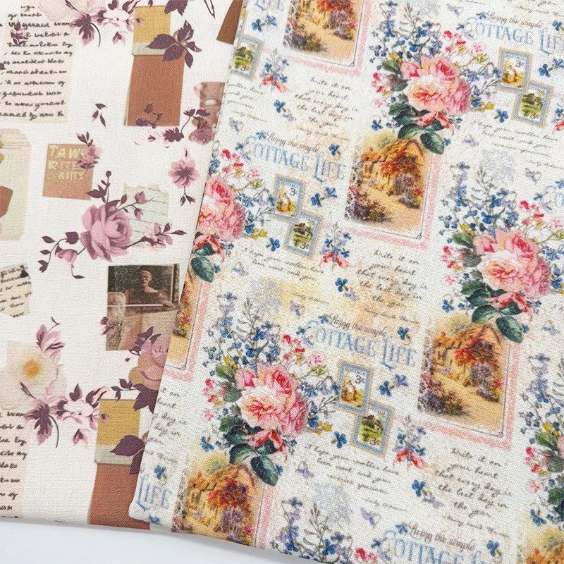 复古风格明信片报纸元素印花布桌布布艺加密棉麻布料餐桌布装饰布,居家布艺,桌布,淘宝优惠券,粉丝福利购,淘宝优惠卷