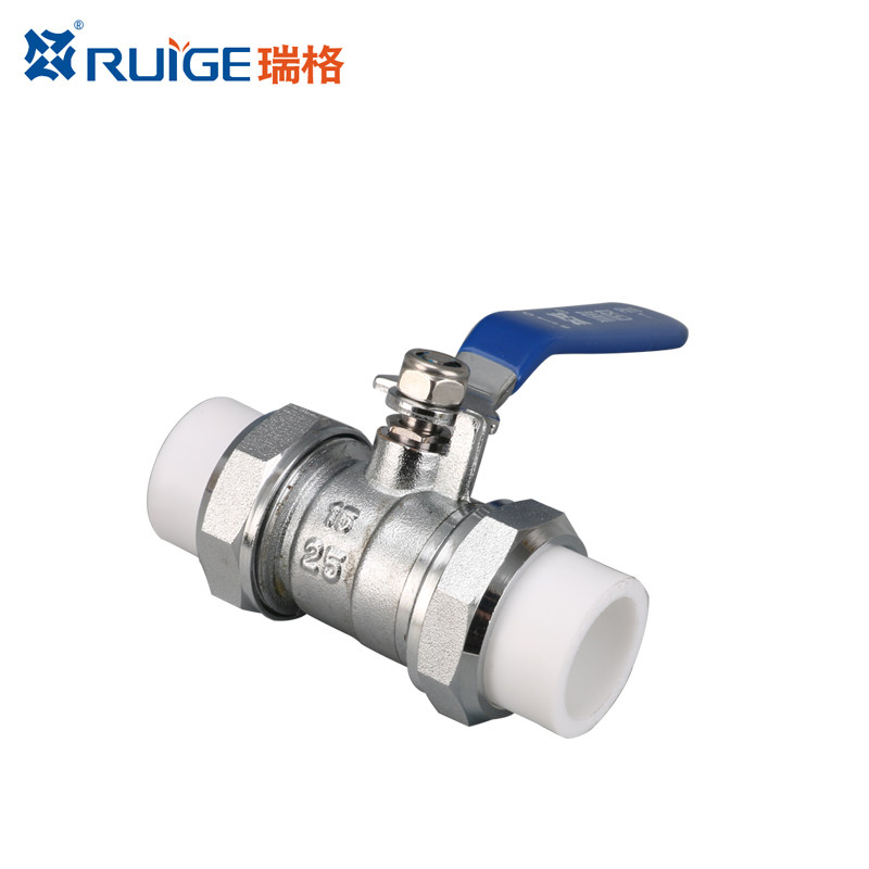 瑞格 PPR头活接球阀双头活接黄铜主体4分 6分DN20 25 32 40 50 63