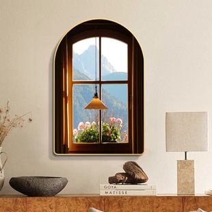 窗外风景画假窗户装饰画空间延伸感酒吧宾馆房间仿真开窗遮挡挂1