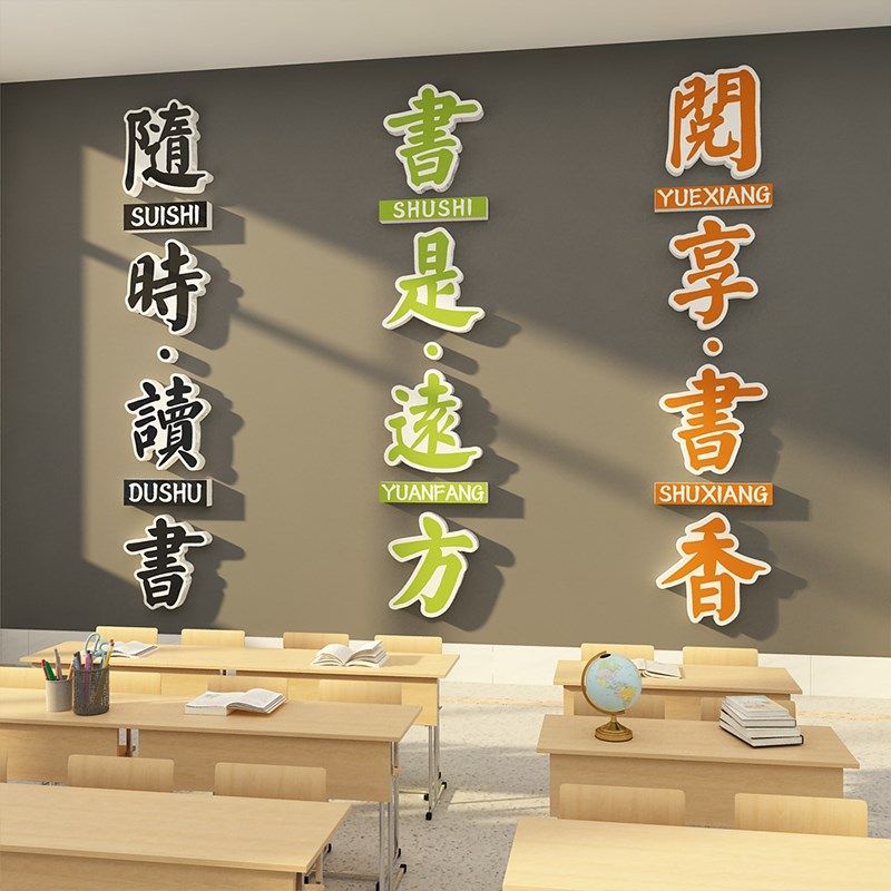 图书店吧房绘本馆墙面布置装饰阅读区角览室文化环创儿童主题贴画,家居饰品,软装墙贴,淘宝优惠券,粉丝福利购,淘宝优惠卷