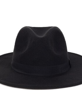 Vintage Fedora Men Gentleman Wool Wide Brim Top Hat spring A