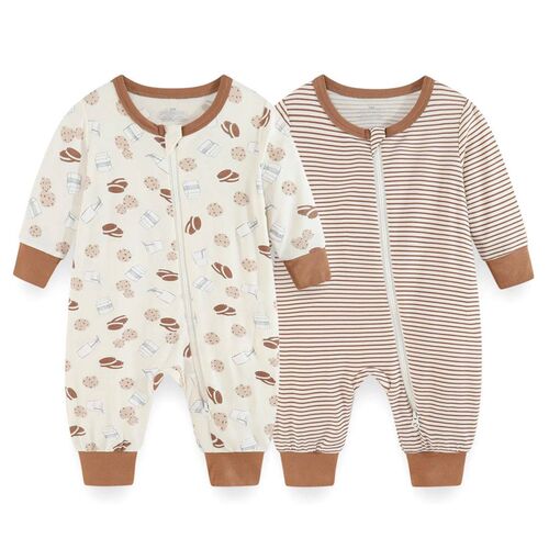 2/3Pieces Unisex Rompers 2-Way Zipper New Born Baby Girl Clo
