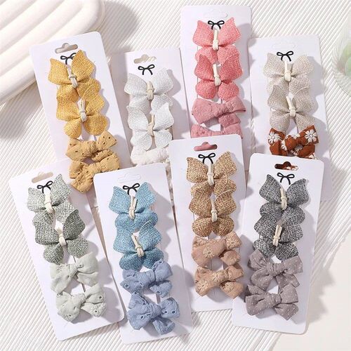 4Pcs/set Butterfly Hair Clip Set for Girls Double Layered Bo