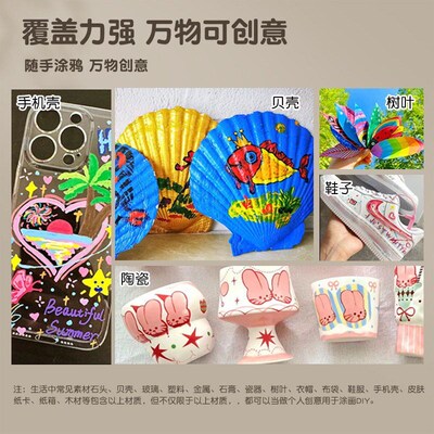 Direct liquid acrylic marker set for travel painting