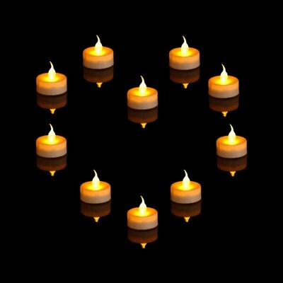12PCS Flameless LED Tealight Candles Battery Operated Pillar