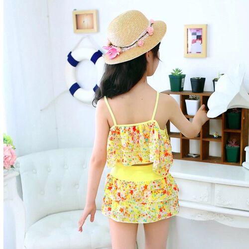 Girls Two Pieces Suits For Swimming Children Polyester Swimw
