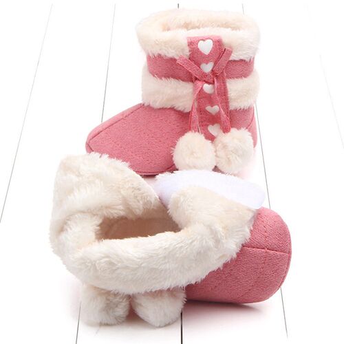 Winter Baby Snow Boots Warm Fluff Balls Indoor Toddler Cottt