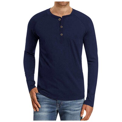 Mens Large Size Mens Henry Shirt Mens Pullover Long Sleev