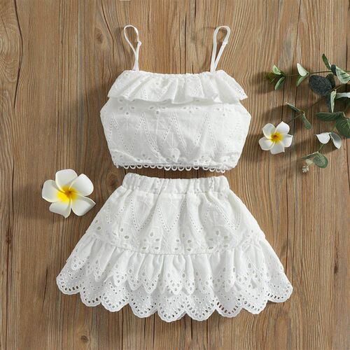 FOCUSNORM 2pcs Summer Lovely Kids Girls 1-6Y Clothes Sets La