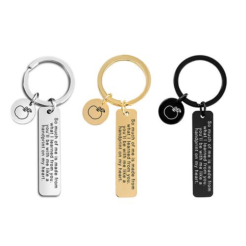 Keychain Teachers Day Graduation Gift Stainless Steel Engrav