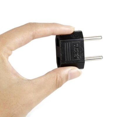 1PC US To EU Plug Adapter 2 Round Pins Socket Converter Port