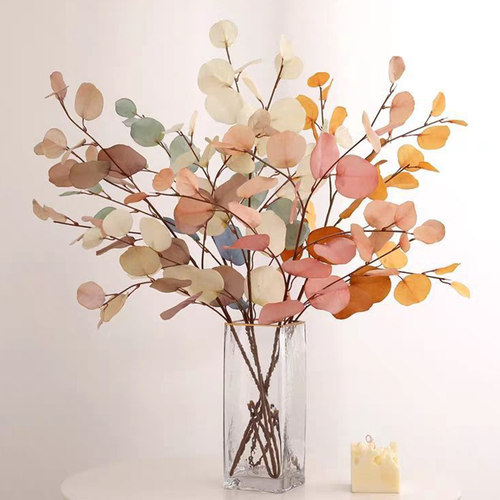 Artificial Eucalyptus Flowers Plants Leaves Long Plastic Pol