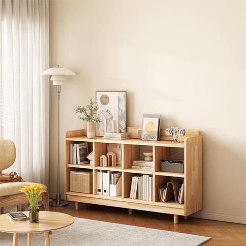 All solid wood light luxury bookshelf floor shelf living roo