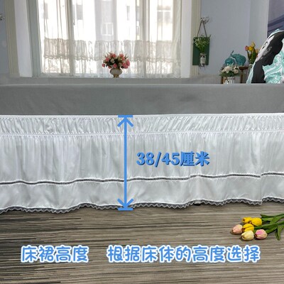 Korean French-style Hollow Lace Bed Skirt Bedspread Single E