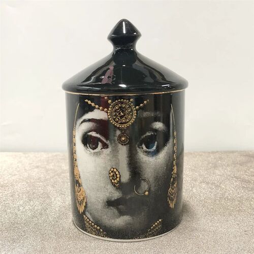 Retro Candle Holder Home Decor Ceramic Jar Cup Vintage Flowe
