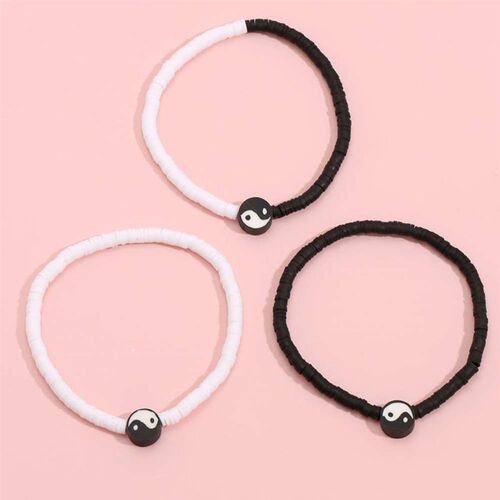 New soft pottery brlet black and white yin and yang gossip T