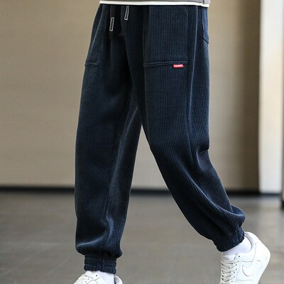 Spring Autumn Corduroy Sweatpants Men Baggy Joggers Fashion