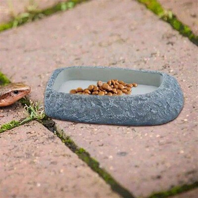Tortoise Water Dish Reptile Terrarium Food Feeding Bowl
