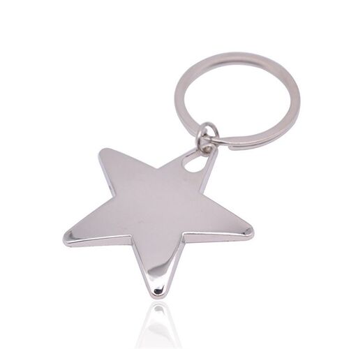 Metal key chn key smooth five-pointed star key chn small gif