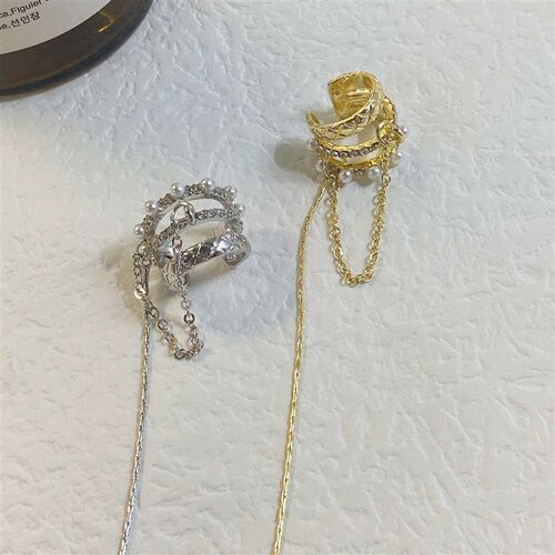 Design Pearl Ear Bone Clip No Ear Holes Advanced Tassel Earr