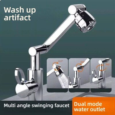 Dual Mode Universal Rotating Faucet Robotic Arm Wash Basin K