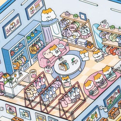 Plus Size Third-story Cabin Scene DIY Sticker Highly Playabl