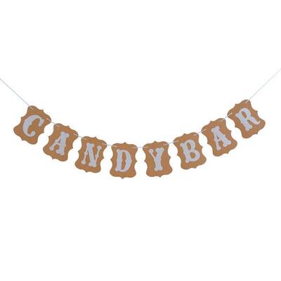 Candy Bar Party Banner Wedding Party Reception Buffet Decora