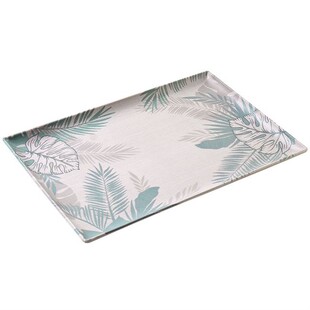 rectangular plastic tray water cup tea saucer salver food