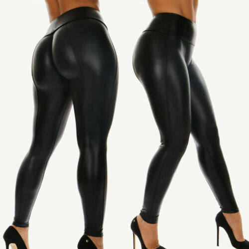 women stretch pants plus size sweatpants Wet Look Butt Lift