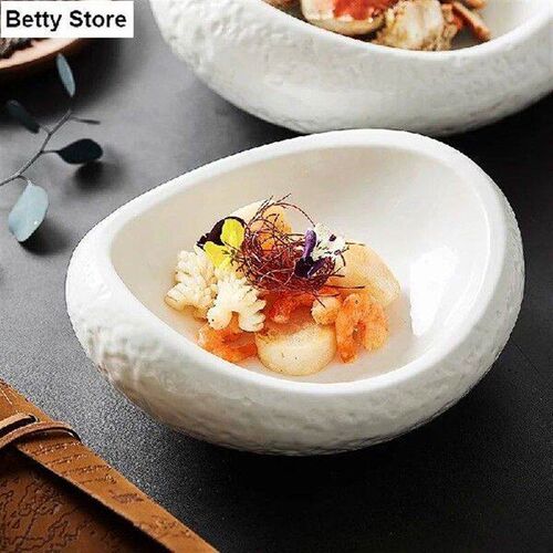 Simple Shaped White Ceramic Dinner Plate Insulation Bowl