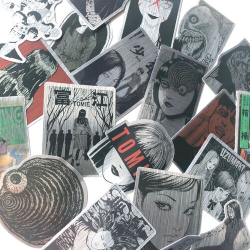 10/21/49/50/56/60/110Pcs Horror Comic Sticker Black and Whit
