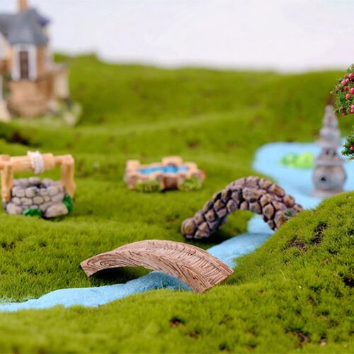 Miniature Lighthouse Water Well Bridge Moss Figurines/ Fairy